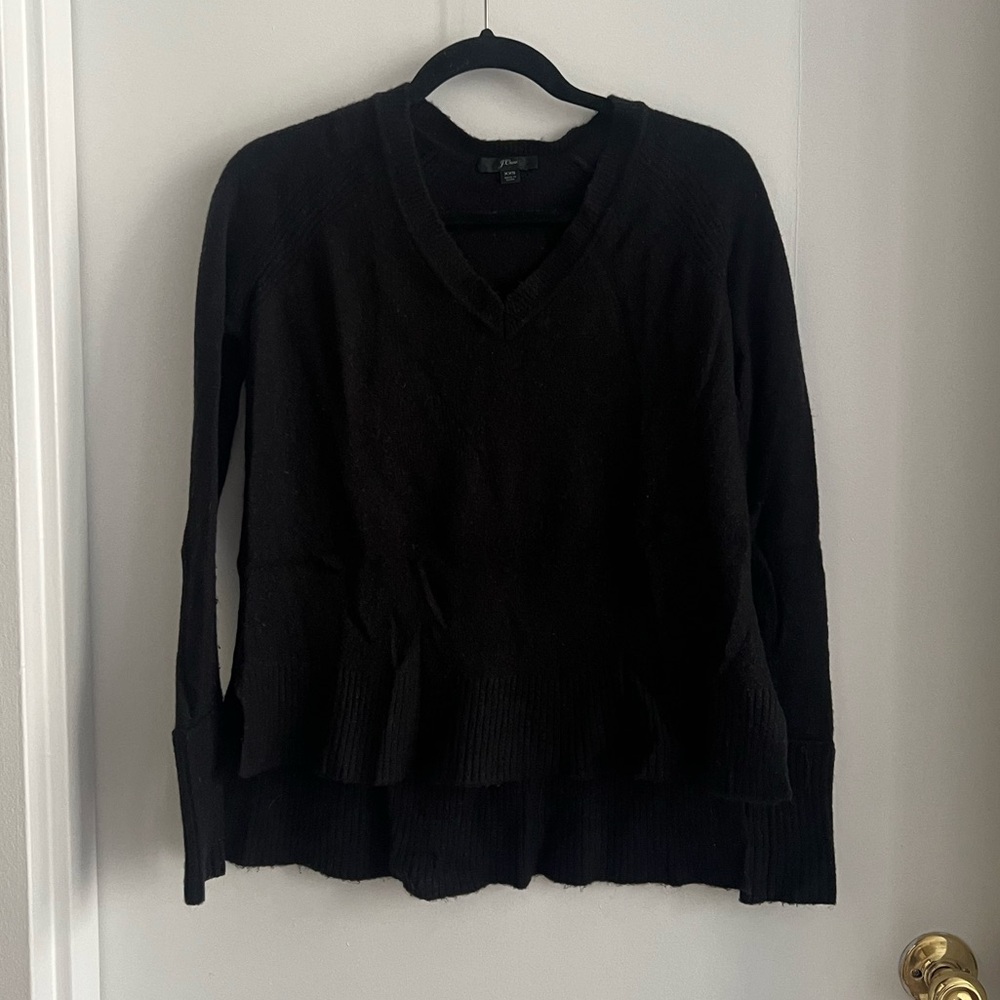 Black v neck sweater - mixed including wool and alpaca